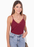 Blusa con escote de encaje para mujer - Flashy