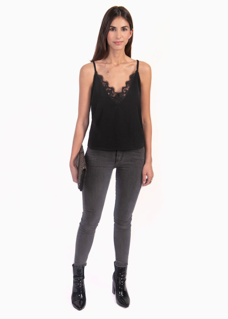 Blusa con escote en encaje para mujer - Flashy