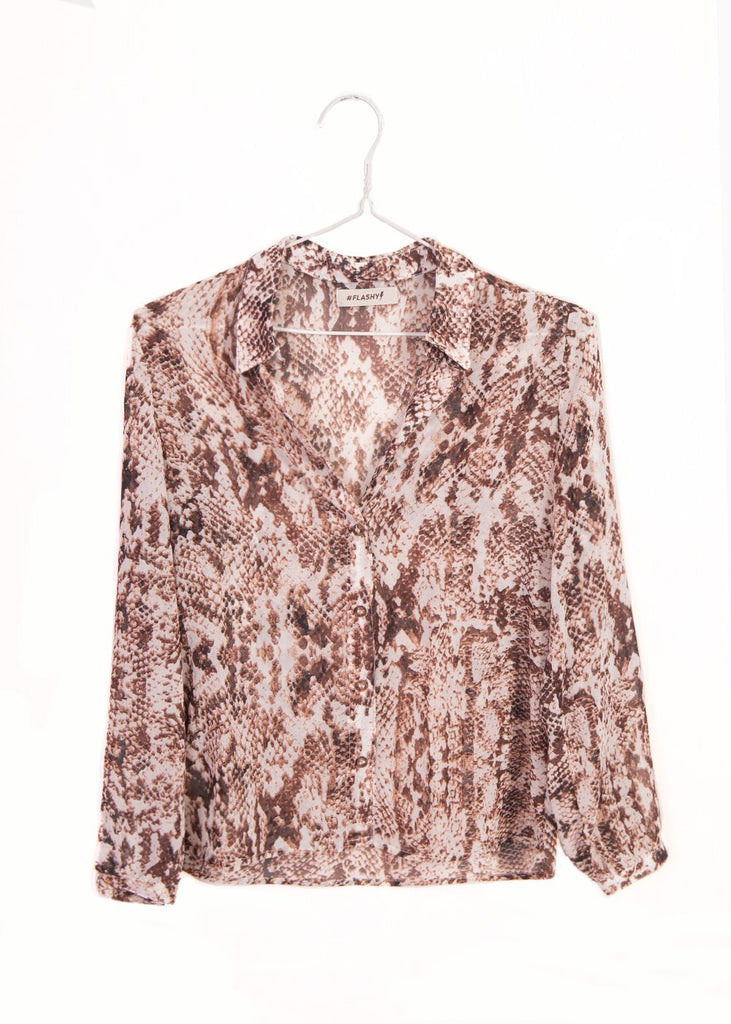 Blusa con estampado de pitón para mujer - Flashy