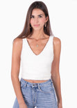 Blusa corta de tiras en tela peluda para mujer - Flashy
