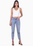 Blusa corta de tiras en tela peluda para mujer - Flashy