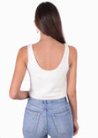 Blusa corta de tiras en tela peluda para mujer - Flashy