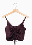 Blusa crop con recogido en frente para mujer - Flashy