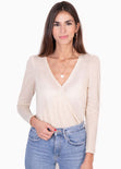 Blusa cruzada con hombreras para mujer - Flashy