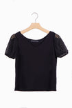 Blusa cuello en v con mangas de encaje para mujer - Flashy