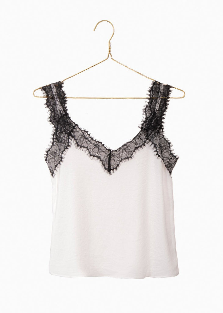 Blusa de encaje en contraste para mujer - Flashy