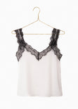 Blusa de encaje en contraste para mujer - Flashy