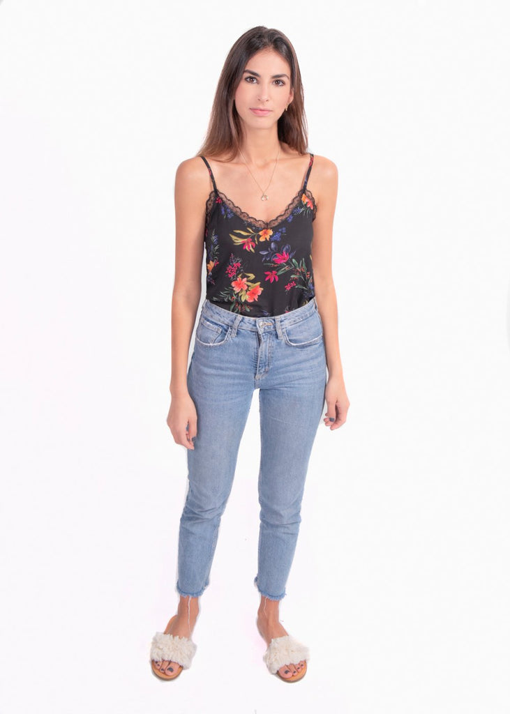 Blusa de flores con encaje para mujer - Flashy