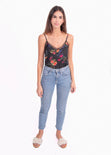 Blusa de flores con encaje para mujer - Flashy