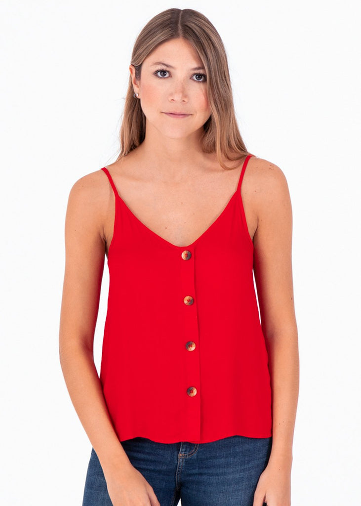 Blusa de tiras con botones de pasta para mujer - Flashy