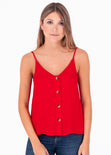 Blusa de tiras con botones de pasta para mujer - Flashy
