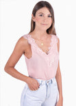 Blusa de tiras con detalle de encaje para mujer - Flashy