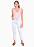 Blusa de tiras con detalle de encaje para mujer - Flashy