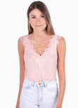 Blusa de tiras con detalle de encaje para mujer - Flashy