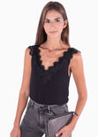 Blusa de tiras con detalle de encaje para mujer - Flashy