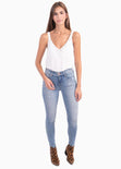Blusa de tiras con encaje en escote para mujer - Flashy