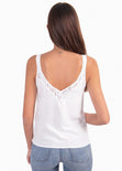 Blusa de tiras con encaje en escote para mujer - Flashy