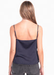Blusa de tiras con encaje y plisado para mujer - Flashy