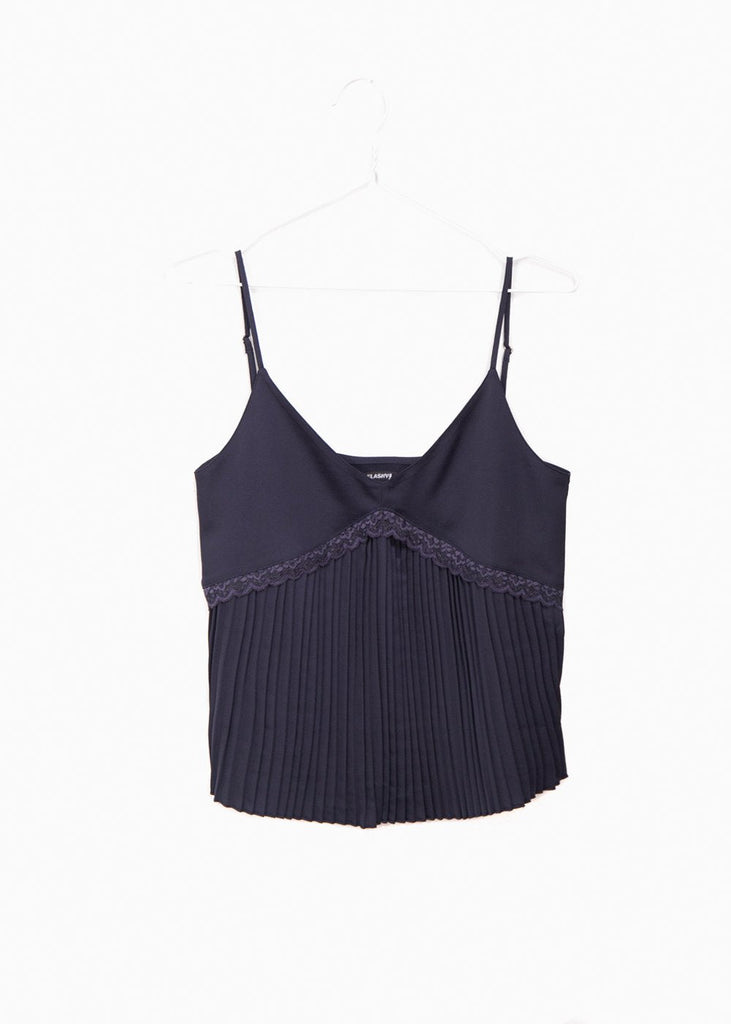 Blusa de tiras con encaje y plisado para mujer - Flashy