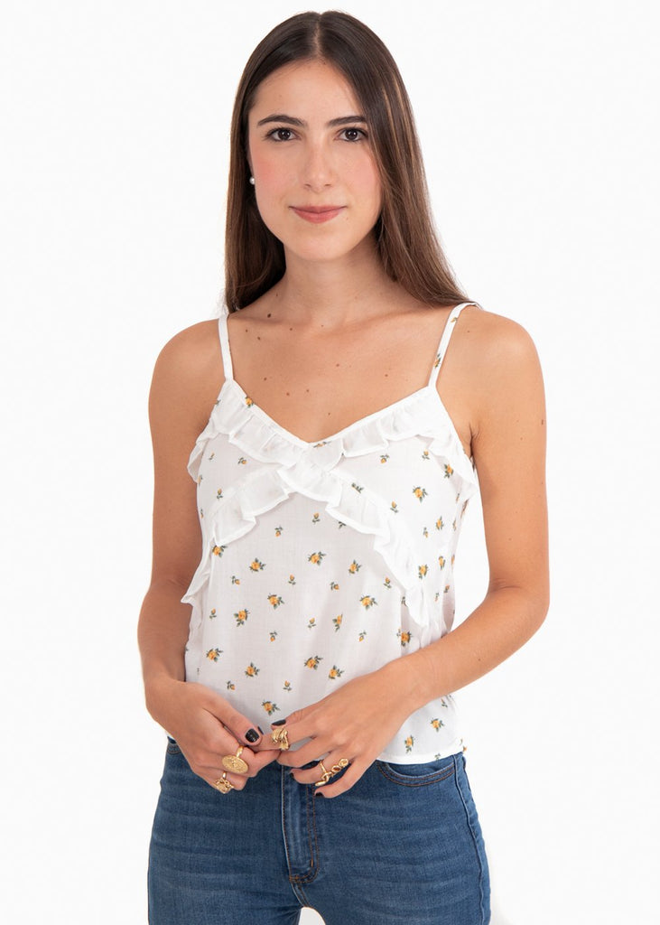 Blusa de tiras con flores para mujer - Flashy