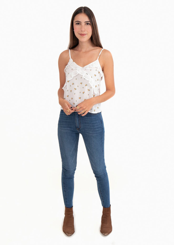 Blusa de tiras con flores para mujer - Flashy