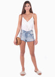 Blusa de tiras cruzada con detalle en escote para mujer - Flashy