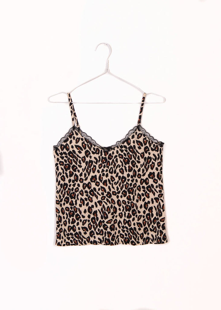 Blusa estampada de leopardo con encaje para mujer - Flashy