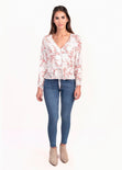 Blusa flores manga larga para mujer - Flashy
