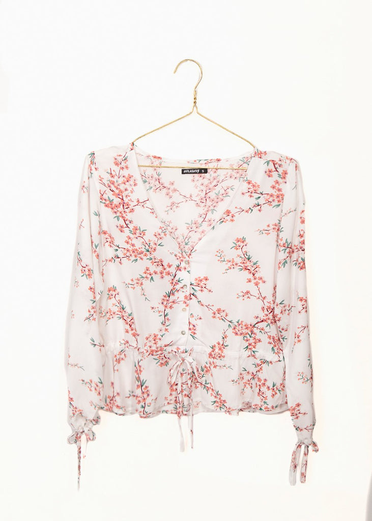 Blusa flores manga larga para mujer - Flashy