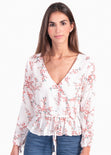 Blusa flores manga larga para mujer - Flashy