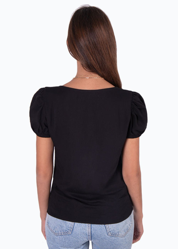 Blusa manga corta con perlas para mujer - Flashy