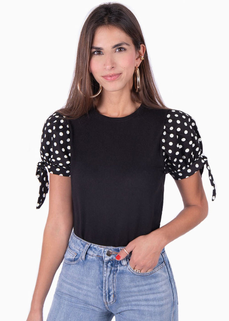 Blusa manga corta con puntos para mujer - Flashy