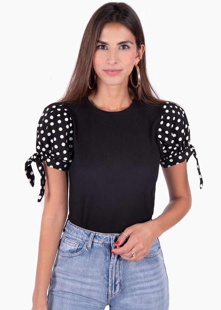Blusa manga corta con puntos para mujer - Flashy