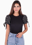Blusa manga corta con puntos para mujer - Flashy