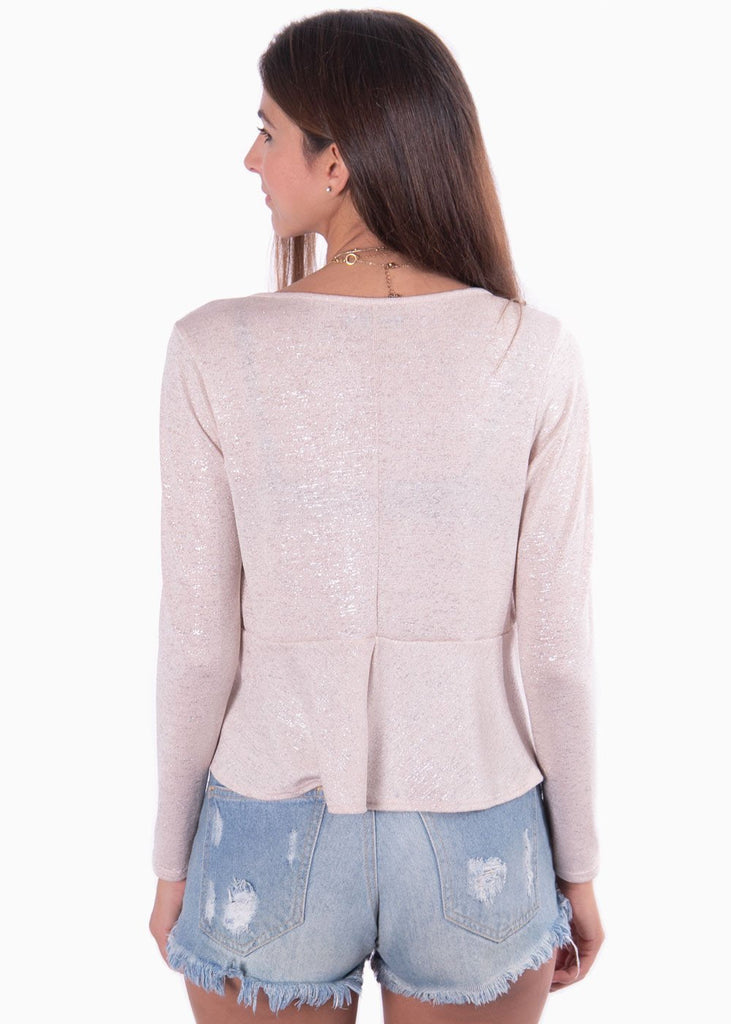 Blusa manga larga con anudados para mujer flashy