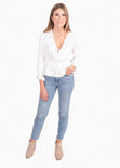 Blusa manga larga con bolillo para mujer - Flashy