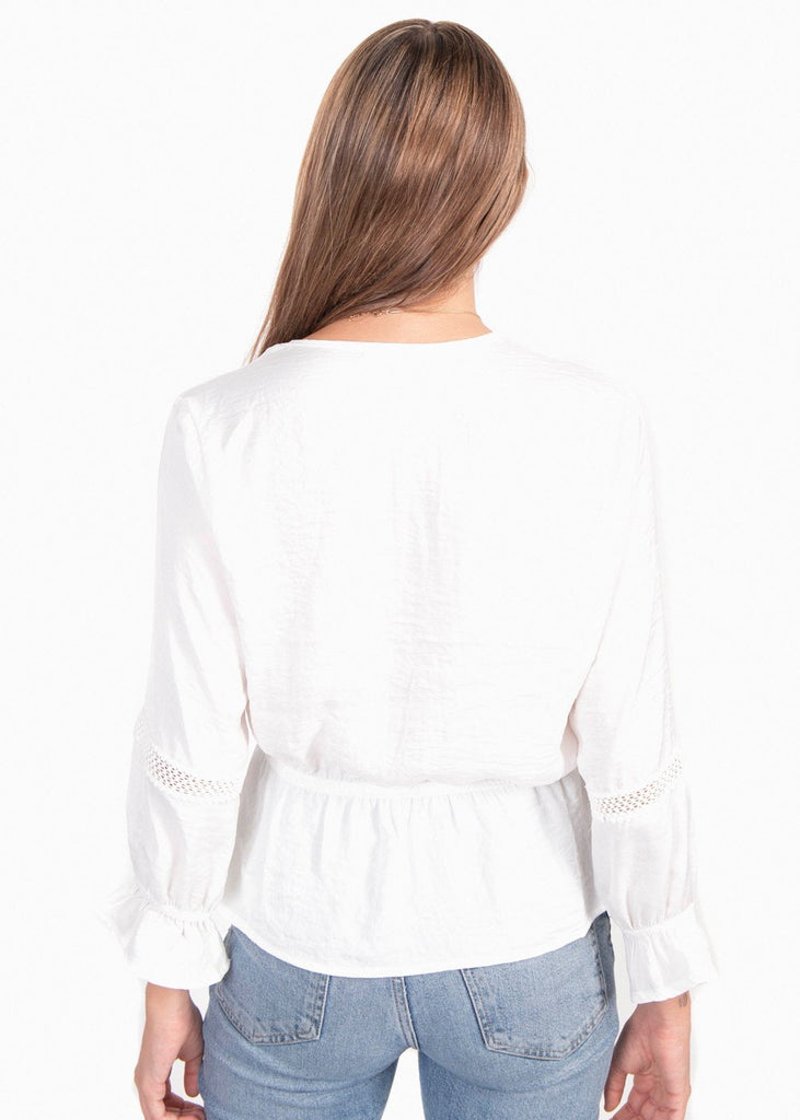 Blusa manga larga con bolillo para mujer - Flashy