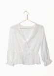 Blusa manga larga con bolillo para mujer - Flashy