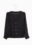 Blusa manga larga con botones de pasta para mujer - Flashy