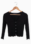 Blusa manga larga con botones de perlas para mujer - Flashy