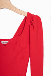 Blusa manga larga con escote cuadrado para mujer - Flashy