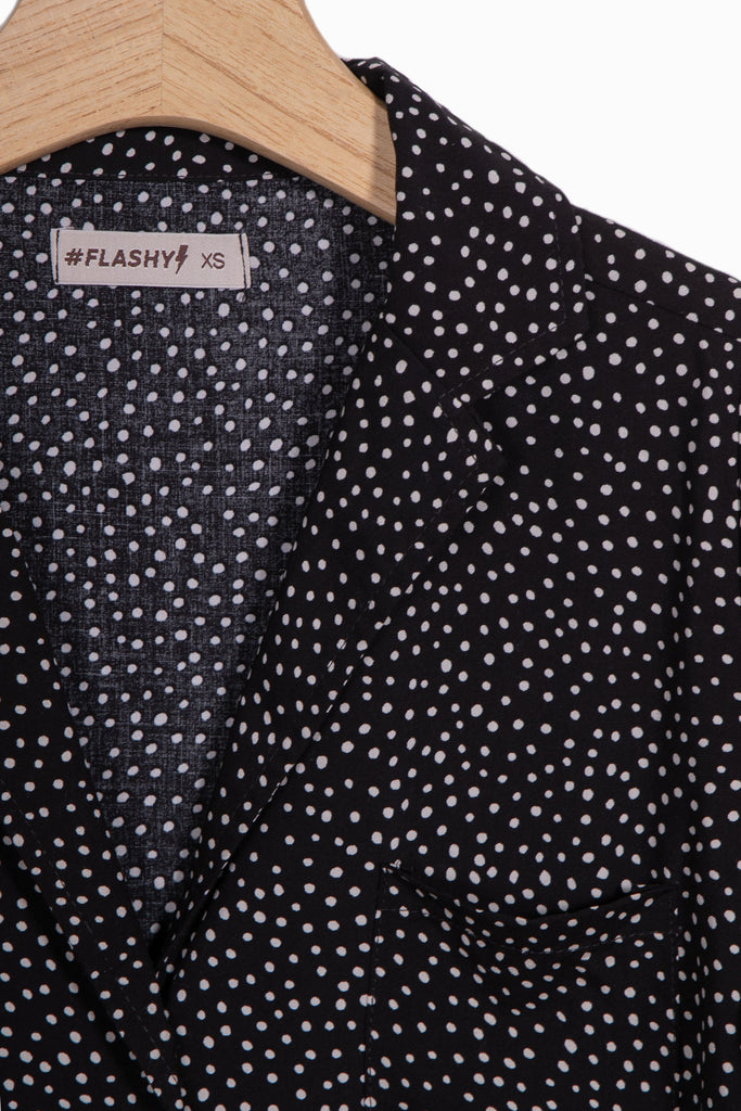 Blusa manga larga con estampado de puntos para mujer - Flashy