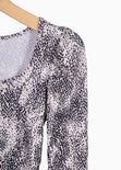 Blusa manga larga con hombreras y estampado de puntos para mujer - Flashy