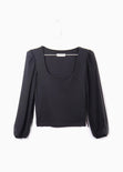 Blusa manga larga con mangas en transparencia para mujer - Flashy