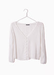 Blusa manga larga con perlas para mujer - Flashy