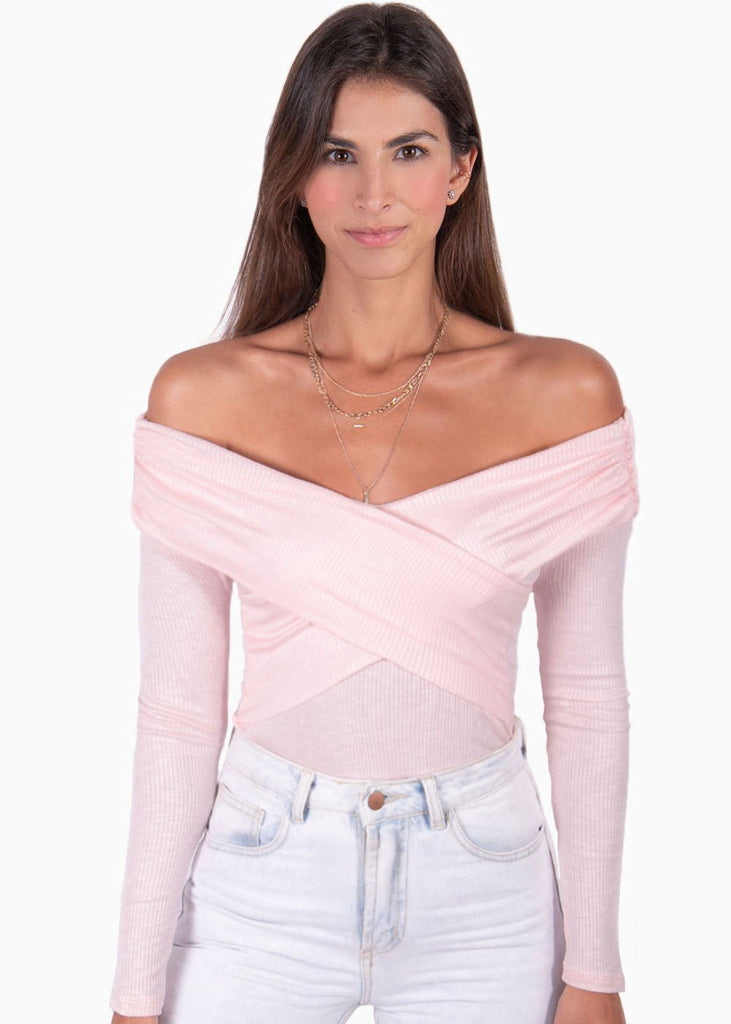 Blusa off shoulder cruzada para mujer - Flashy