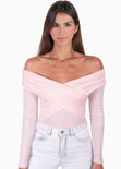 Blusa off shoulder cruzada para mujer - Flashy