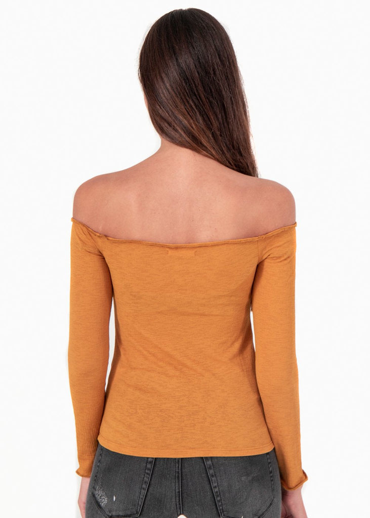 Blusa off shoulder manga larga para mujer - Flashy