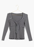 Blusa rayas manga larga color blanco, negro para mujer - Flashy