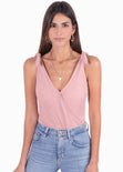 Body con escote cruzado y anudados en tiras para mujer - Flashy